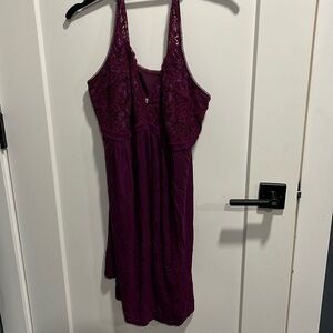 Soma Burgundy Lace Babydoll Chemise Lingerie Nightgown Large